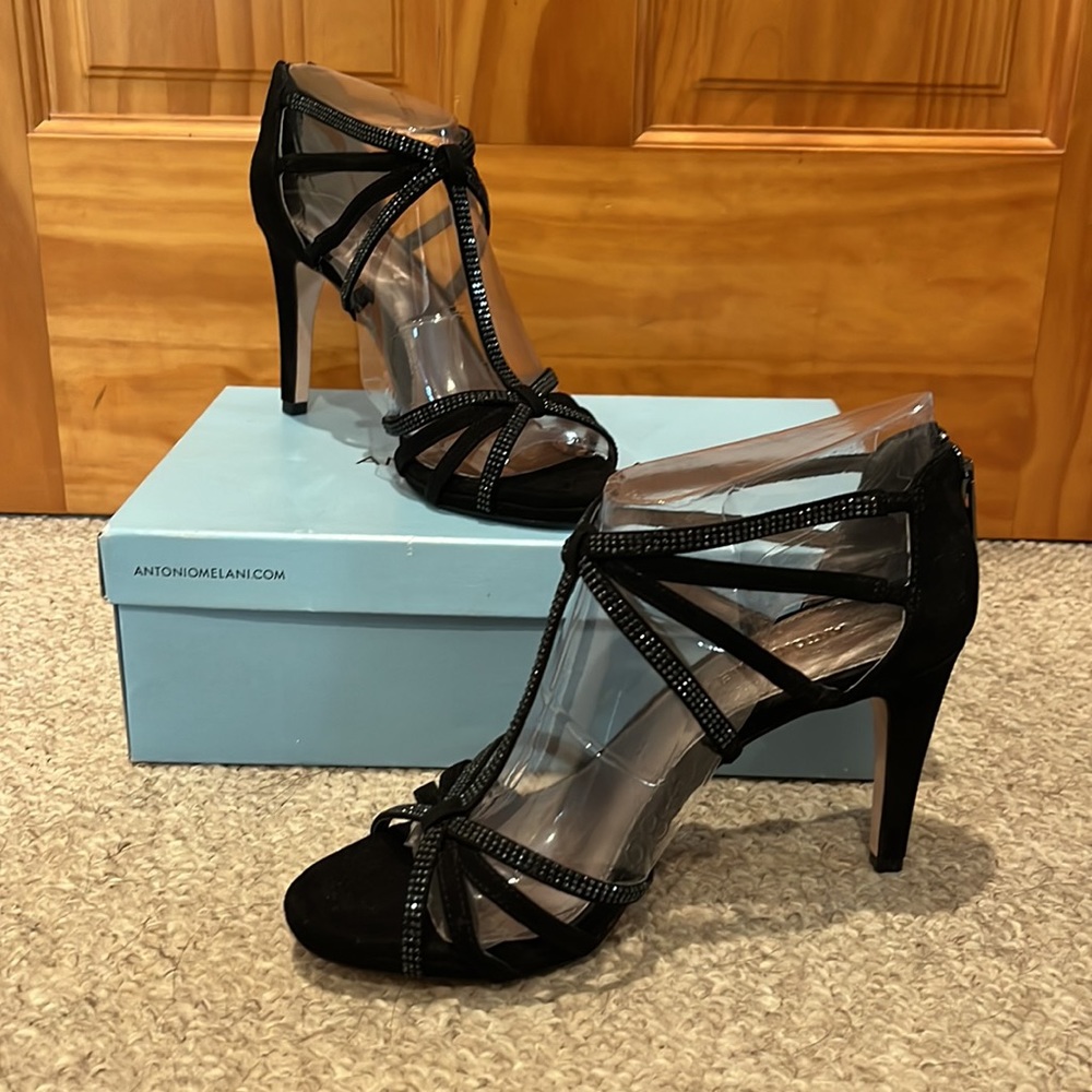 Antonio Melani Irina004 Black Suede Heels - Picture 7 of 11